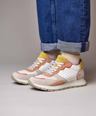 TERESA WHITE/PAPAYA LEATHER