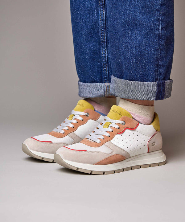 TERESA WHITE/PAPAYA LEATHER