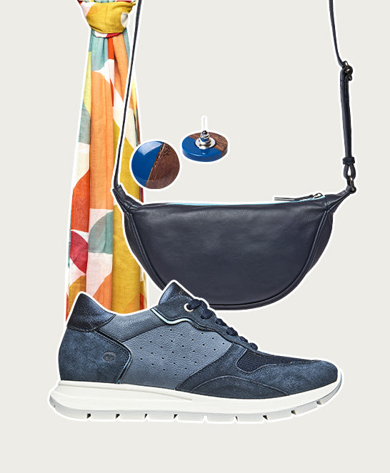 Blue lace up mesh panel trainers - TERESA INDIGO