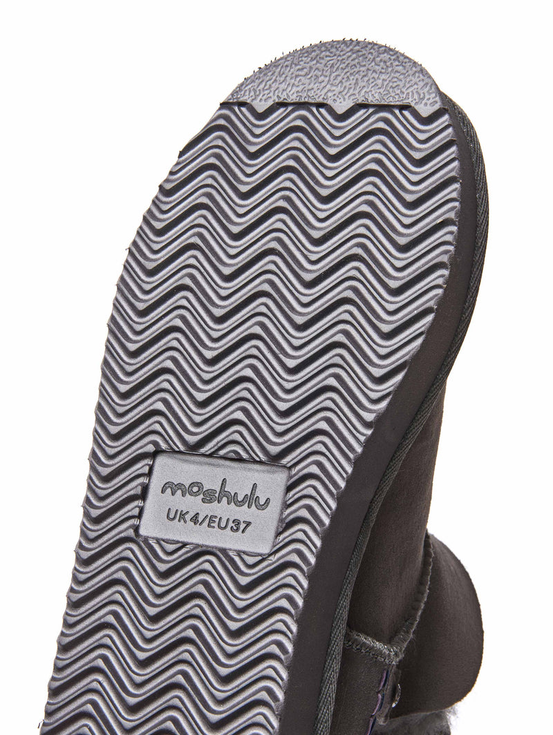 Grey sheepskin chunky bootie slipper - WATTLE 2 GREY