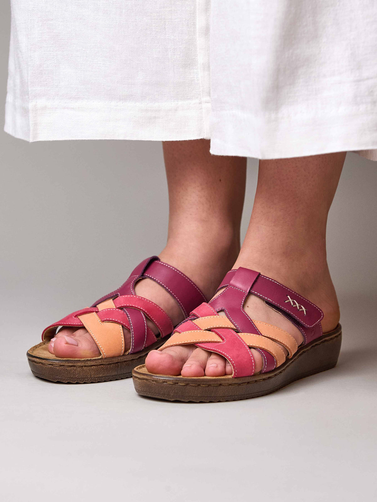 ZAHARA FUCHSIA PINK MULTI LEATHER