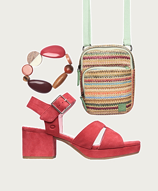Pink platform cross-over sandal - ARANIKO PARADISE PINK
