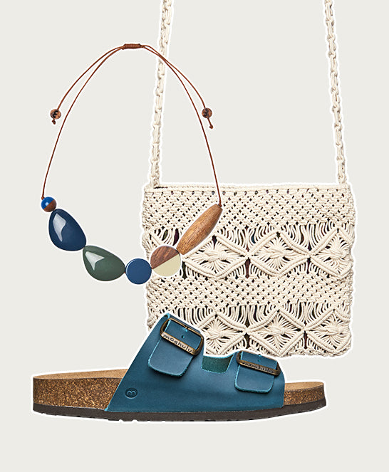 Blue cork footbed mule sandals - BAVARIA WAXY MARINE TEAL