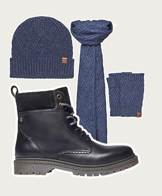 Black sturdy suede ankle boots - BEATTOCK BLACK WAXY LEATHER