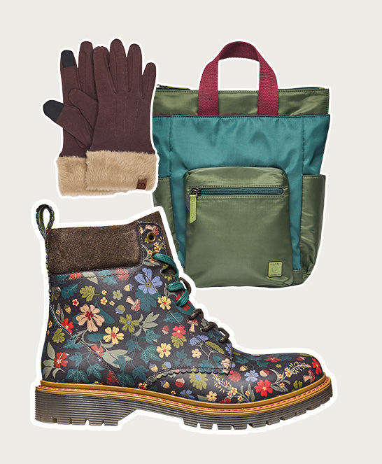 Brown / Multi sturdy suede ankle boots - BEATTOCK BROWN ACORN BLOOM LEATHER