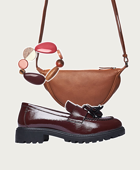 Red dual-fit penny loafer - BLOOMER ZINFANDEL RED PATENT