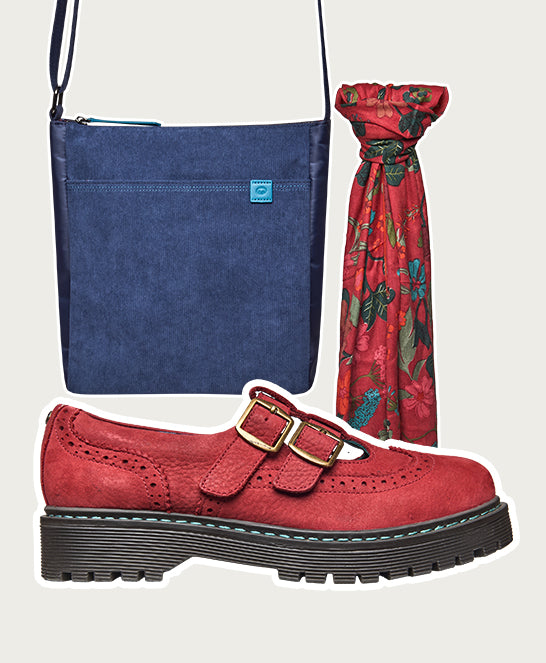 Red chunky Mary Jane shoes - CALTHIA RED NUBUCK