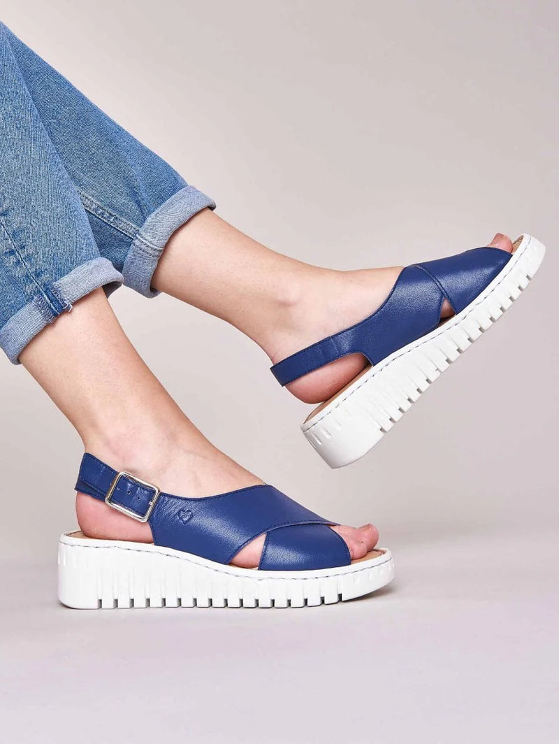 Blue Crossover platform sandals - SHARROW TWILIGHT BLUE