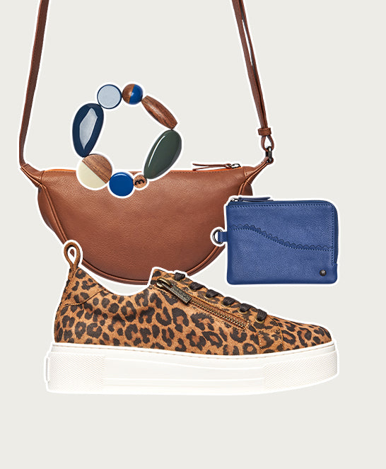 Brown flatform zip trainers - DAWLISH LEOPARD PRINT