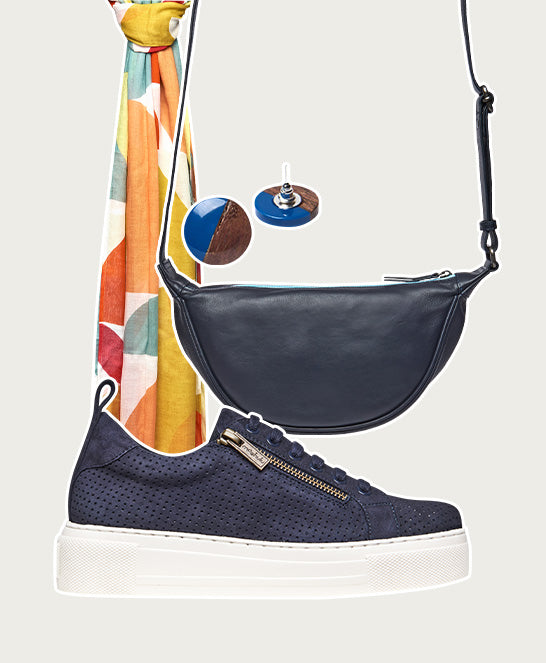 Blue flatform zip trainers - DAWLISH INDIGO