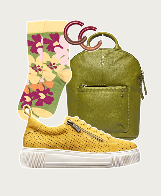 DAWLISH YELLOW | Yellow flatform zip trainers | Moshulu – moshulu