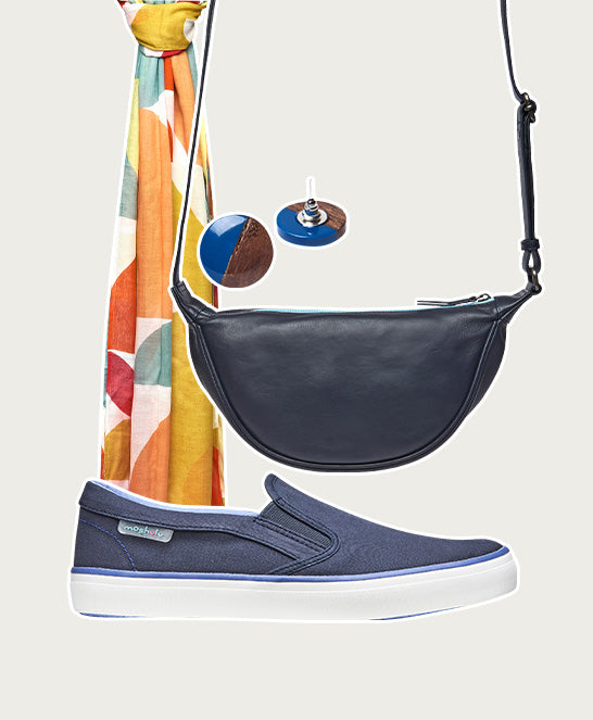 Blue slip on pump trainers - DUNDEE INDIGO