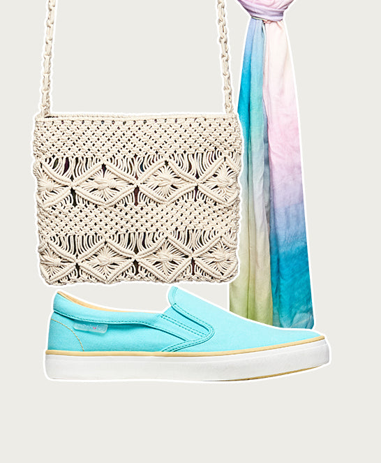 Blue slip on pump trainers - DUNDEE POOL BLUE
