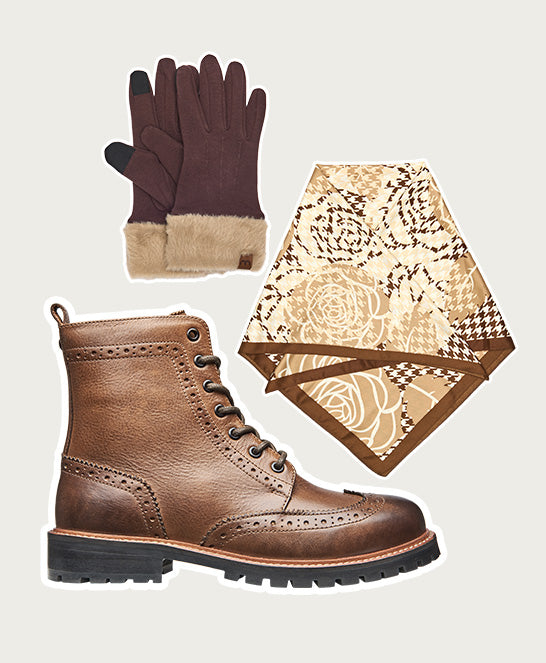 Brown lace up leather brogue boots - FILICO PECAN