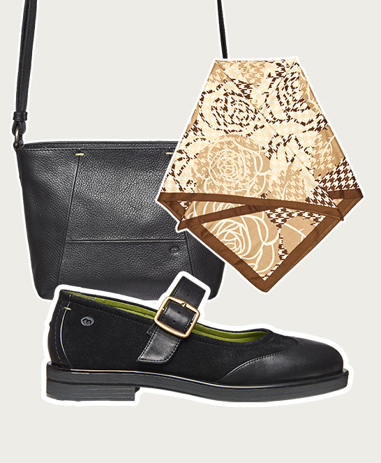 Black Mary-jane style leather shoes - FORSTER BLACK LEATHER /SUEDE
