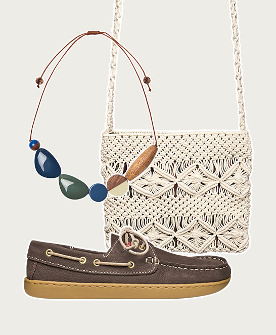 Brown flexible nubuck boat shoes - FOWEY BROWN NUBUCK