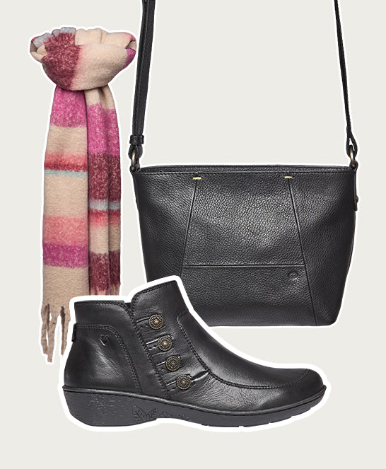 Black leather lightweight ankle boots - FRUIT DROP 2 BLACK