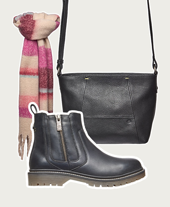 Black fleece lined ankle boot - HATTER 2 BLACK WAXY