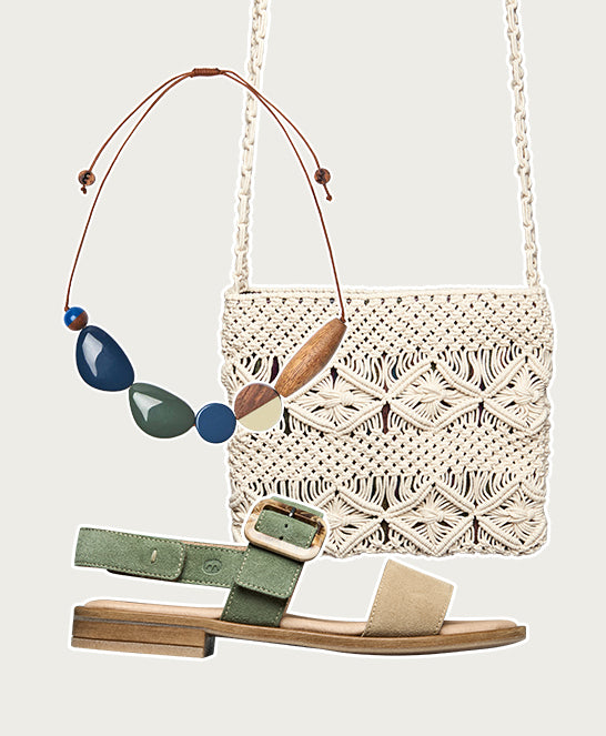 Green two-toned suede sandals - HEDDON DARK SAGE/SAND SUEDE