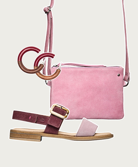 Red two-toned suede sandals - HEDDON ZINFANDEL/PINK LEMONADE SUEDE