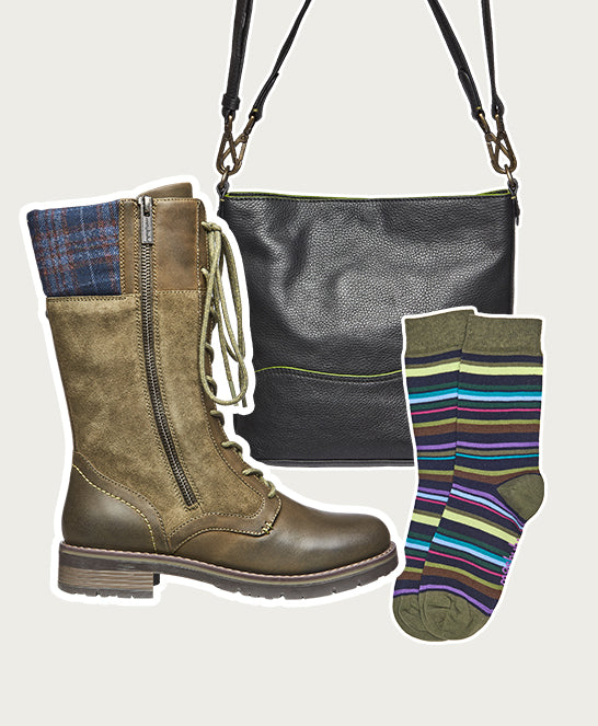 Green mid calf lace up boot - HELGA OLIVE GREEN WAXY