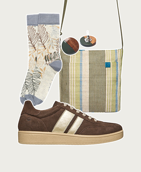 Brown colourful and metallic fashion trainers - JESS BROWN SUEDE