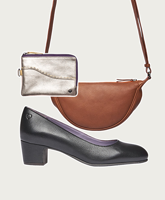 Black block heel court shoes - KEEL BLACK