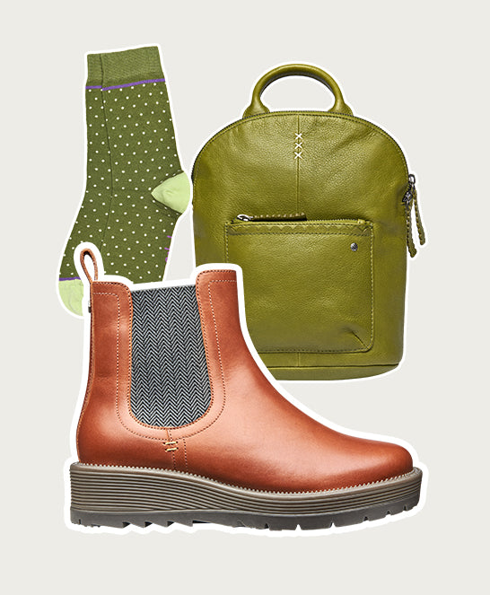 Orange / Red / Brown leather ankle boots - KOS TERRACOTTA
