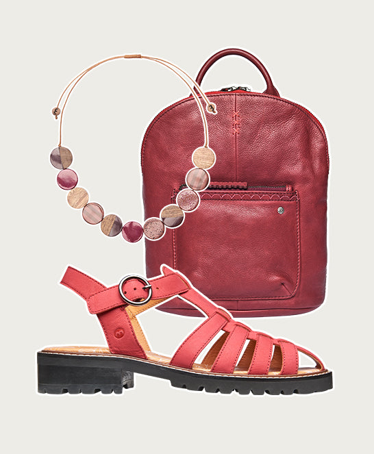 Pink leather strappy fisherman sandals - KYNANCE PARADISE PINK NUBUCK