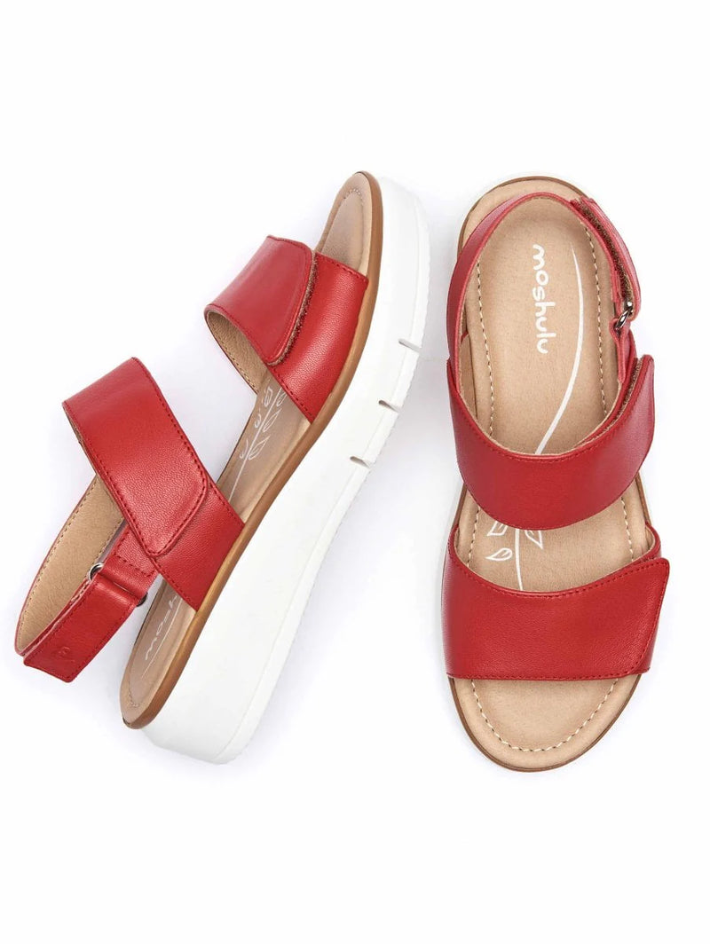 Red leather platform sandals - HALLSANDS BRIGHT POPPY RED