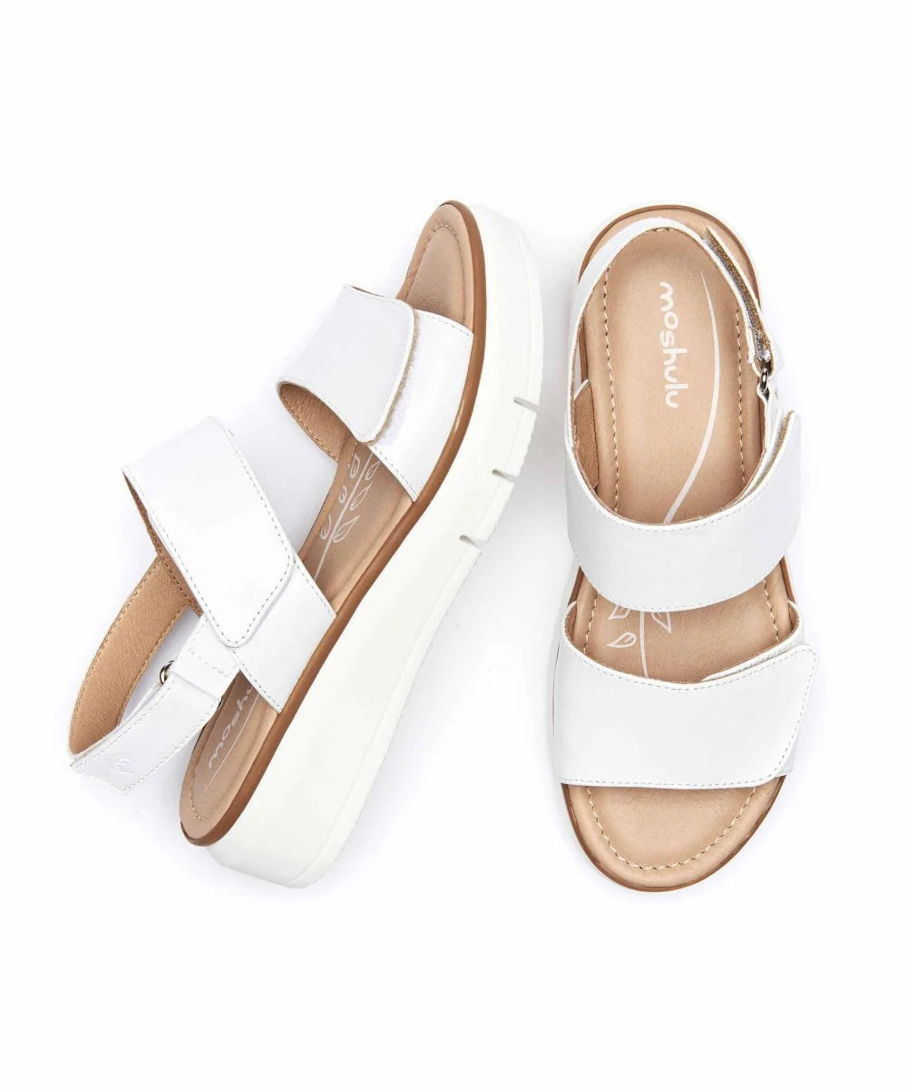White leather platform sandals - HALLSANDS WHITE