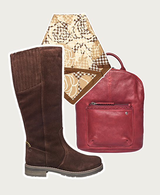Brown long suede stretch boots with faux fur lining - LEIF BROWN SUEDE