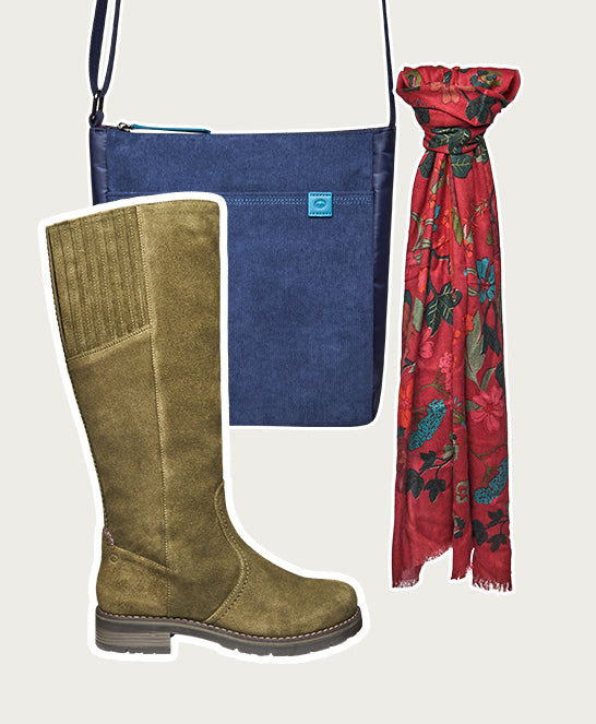 Green long suede stretch boots with faux fur lining - LEIF OLIVE GREEN SUEDE