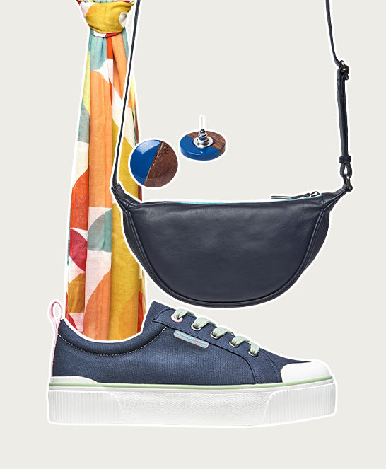 Blue chunky canvas trainers - LEVAN NAVY