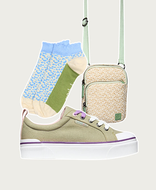 Green chunky canvas trainers - LEVAN SAGE GREEN