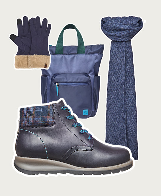 Blue lace up dual-fit ankle boot - LYDD INDIGO WAXY