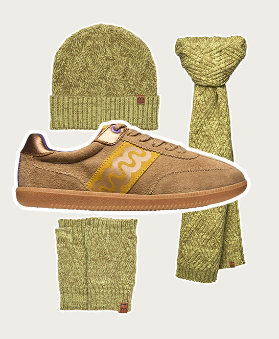 Brown sporty lace up trainers - MARGOT HONEY TAN SUEDE