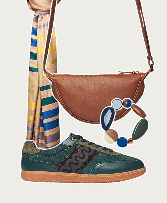 Green sporty lace up trainers - MARGOT PINE GREEN