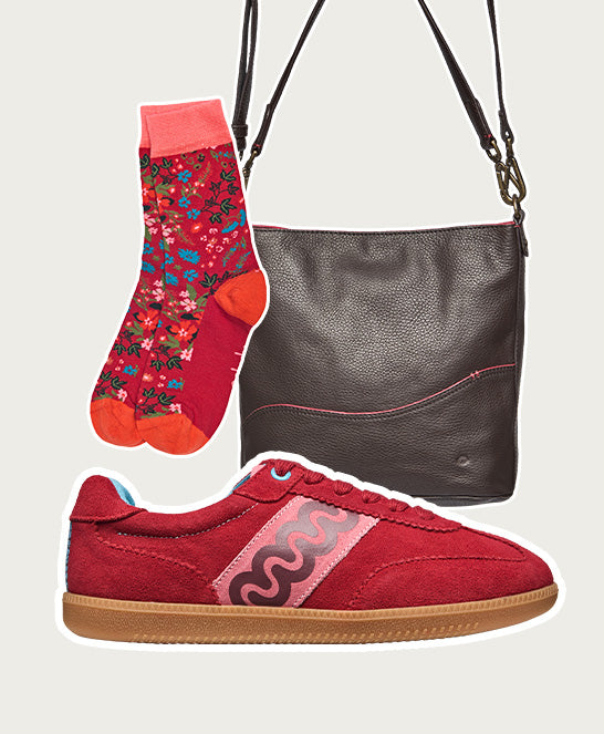 Red sporty lace up trainers - MARGOT RED SUEDE