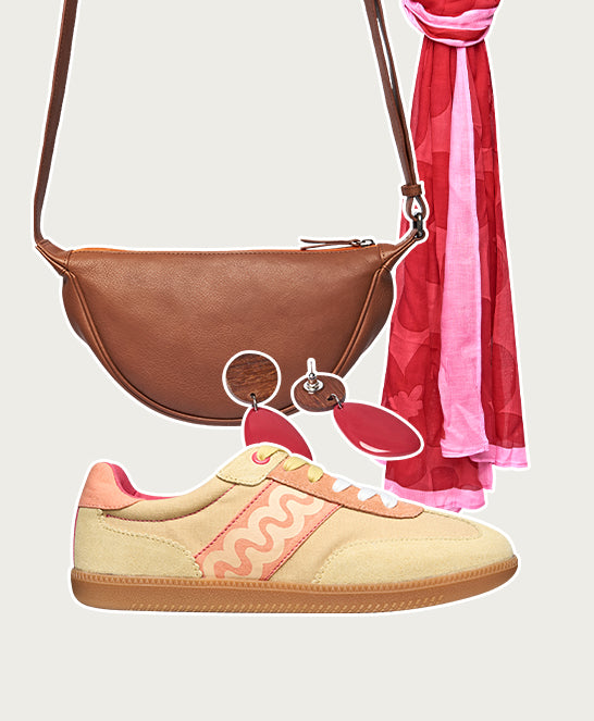 Yellow sporty lace up trainers - MARGOT PRIMROSE YELLOW/PAPAYA