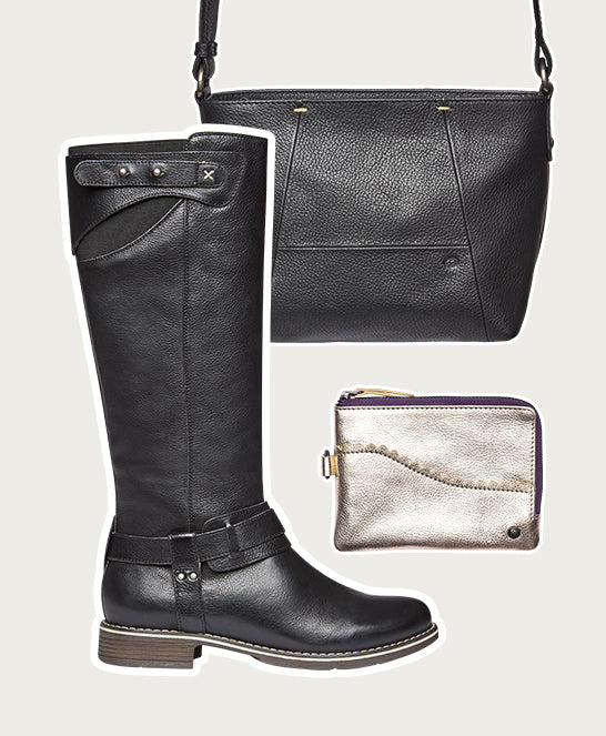 Black classic leather long boots - MISTLETOE BLACK