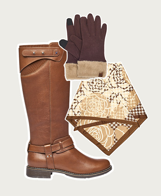 Brown classic leather long boots - MISTLETOE PECAN