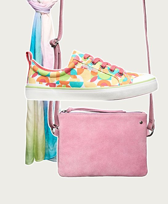 Multi comfortable lace-up trainer - MOUSEHALL RETRO GEO PRINT