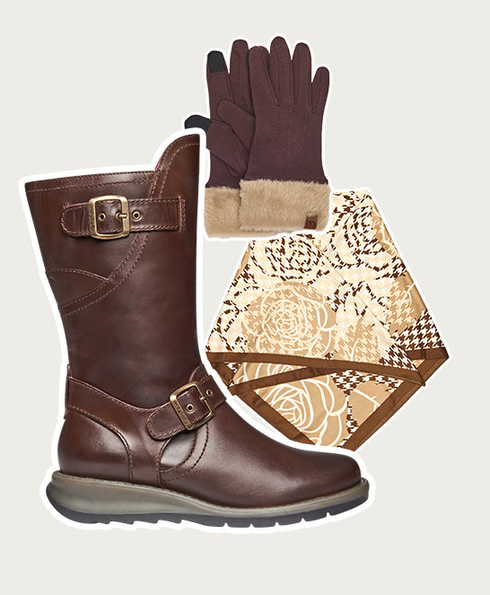 Brown wedge mid-length leather boots - NIGHTJAR CHOCOLATE