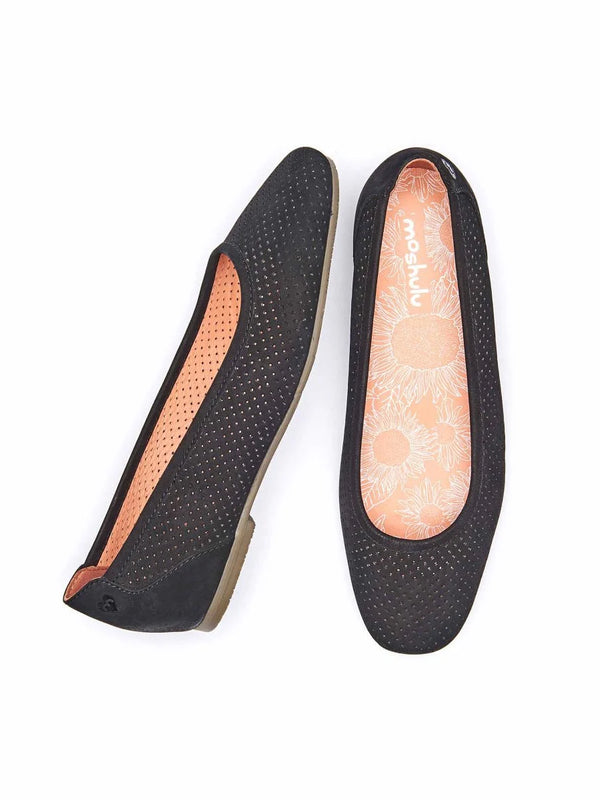 Black Nubuck mesh ballet pumps - WESTWARD BLACK
