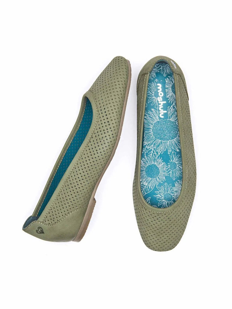 Green Nubuck mesh ballet pumps - WESTWARD FERN