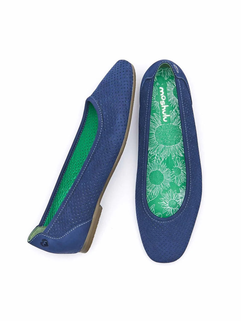 Blue Nubuck mesh ballet pumps - WESTWARD TWILIGHT BLUE