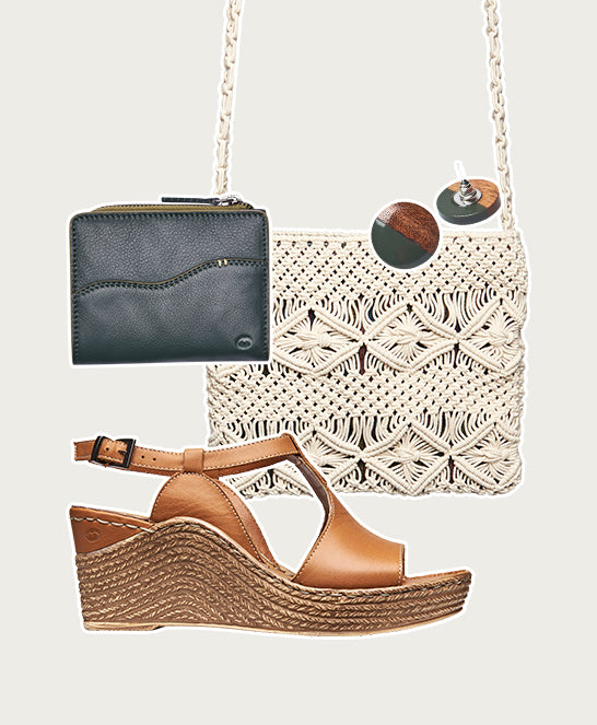 Brown t-bar wedge sandals - PEACH MELBA 2 TAN
