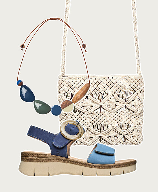 Blue two-toned flexible sandals - PENHALE INDIGO/DENIM NUBUCK