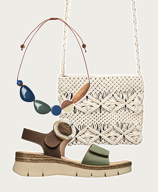 Brown two-toned flexible sandals - PENHALE BROWN/DARK SAGE NUBUCK